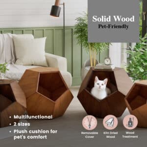 Cavery Wood Side Table / Pet House