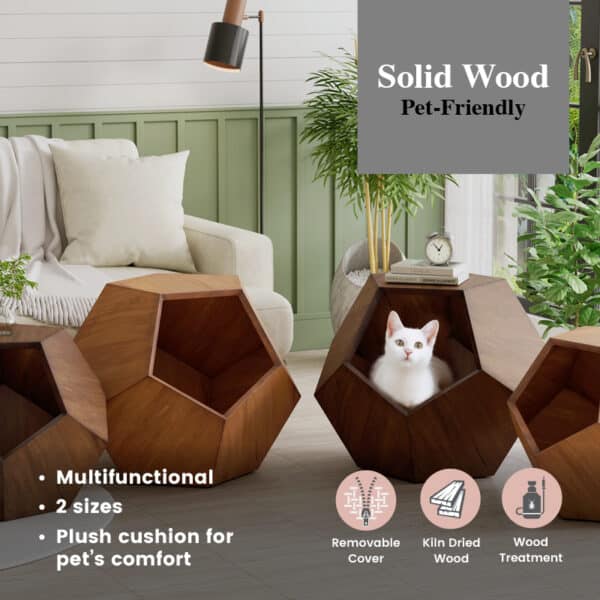 Cavery Wood Side Table / Pet House